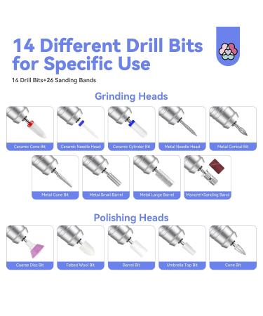 SAVILAND Professional Electric Nail Drill - 35000 RPM Rechargeable Acrylic Nail Art Kit with Drill Bits & Sanding Bands for Manicure & Pedicure - Perfect for Salon Use - Buy Online on GoSupps.com