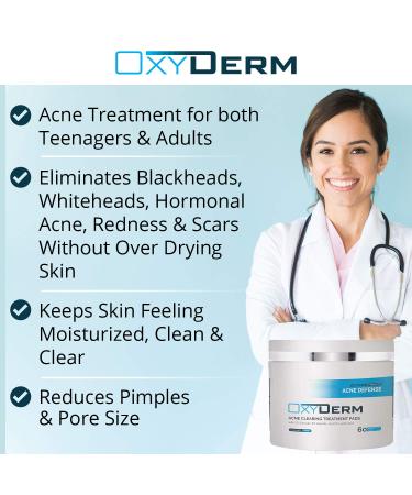 Acne Clearing Treatment Pads - Salicylic, Glycolic & Lactic Acid Formula for Cystic Breakouts and Oily Skin - Buy Online on GoSupps.com