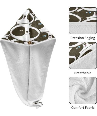 Buy Panda Baby Pattern Quick Dry Hair Cap Set | 2-Piece Super Absorbent Towel & Button Headband - Buy Online on GoSupps.com