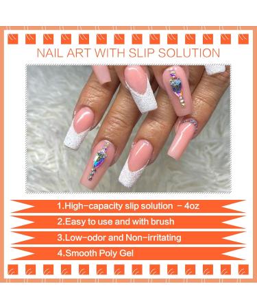 Poly Gel Slip Solution 4oz - Anti-Stick Extension Gel & Brush Cleaner Set for At-Home Nail Design - Buy Online on GoSupps.com