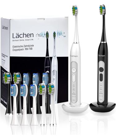 Late electrical toothbrush double pack RM-T8 with 2 sound toothbrush handpiece and 2 travel bag 3 modes & 3 vibration thicknesses with 10 plug-in brushes wired