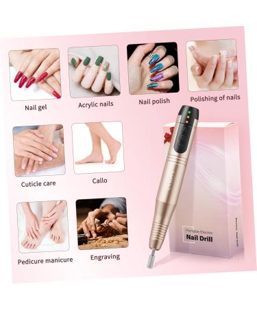 Beaupretty Golden Nail Polisher Nail File Nail Kits Nail Art Kit Nail Drill Manicure Kit for Women Nail Tools for Manicure Nail Shaper Aluminum Alloy Electric Miss Plastic - Buy Online on GoSupps.com