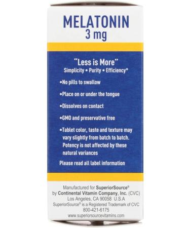 Superior Source Melatonin 3 mg - 60 MicroLingual Instant Dissolve Tablets for Better Sleep - Buy Online on GoSupps.com