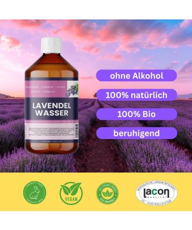  Nakobe Organic Lavender Hydrosol - 1000ml - Organic Lavender Water - 100% Natural - Skin Care - Buy Online on GoSupps.com
