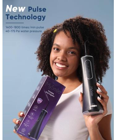 MySmile Water Dental Flosser - Cordless Oral Irrigator with 5 Cleaning Modes | 4 Replaceable Jet Tips | USB Rechargeable | IPX7 Waterproof - Teeth Cleaning Tool with PU Bag - Buy Online on GoSupps.com