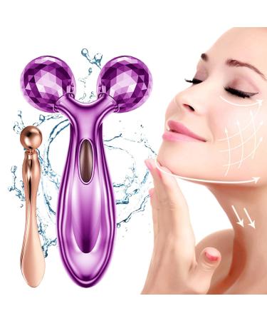 UbodyOasis 2-in-1 Face Massager Roller with 3D Roller Technology for Face and Body Wrinkle & Anti-Aging - Pinkpurple