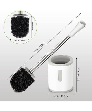 Compact Toilet Brush with Stainless Steel Handle - Space Saving and Drip-Proof - Easy Assembly - Deep Cleaning - 1 Pack - Buy Online on GoSupps.com