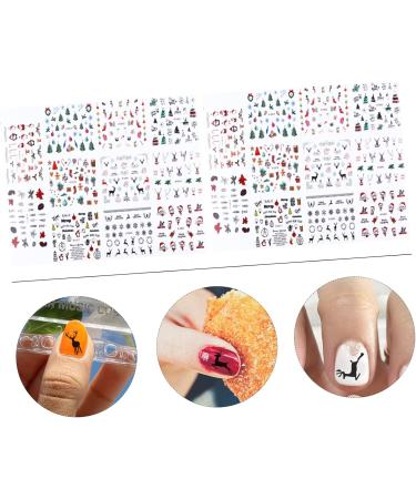 ABOOFAN 4 Sheets Christmas Nail Stickers Christmas Nail Art Stickers Christmas Adhesive Nail Sticker Snowflake Nail Decals Appliques Embellishments Self-Adhesive Nail Decals Winter - Buy Online on GoSupps.com