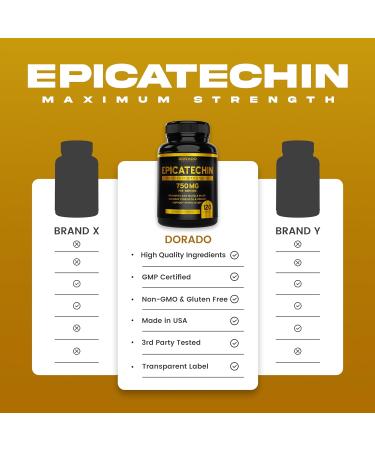 Epicatechin Extract 750mg - Lean Muscle & Endurance Support - 120 Capsules - Non-GMO Vegan Supplement - Buy Online on GoSupps.com