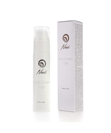 Nuvo' Face Cream H24 with 60% SNAIL SLIME, Hyaluronic Acid, Collagen, Marine Aloe, Vitamin C - E, Kiwi Cells, Moisturizing, Impure Skin, Acne, Anti Wrinkle, Face, Neck, Décolleté, 50ml