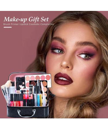 ADAWD 35-Part Complete Travel Makeup Set - All-in-One Kit for Women & Girls with Brushes Lipsticks Eyeshadow & More - Buy Online on GoSupps.com