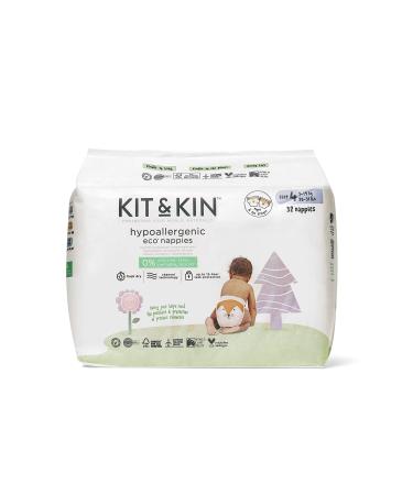 Kit & Kin Premium Eco-Friendly and Sustainable Baby Nappies | Hypoallergenic with Flash Dry High-Performance Layer | Vegan & Chlorine-Free | Superior Leak Protection | Size 4-128 Nappies
