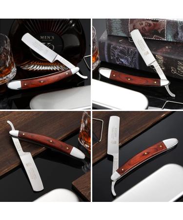 Premium Straight Razors for Men | Complete Straight Edge Shaving Kit with Wooden Handle & Strop | Perfect Gift - Buy Online on GoSupps.com
