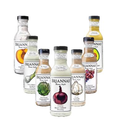 Brianna's Salad Dressing Pick N Mix - Choose From 6+ Flavours | American Creamy Balsamic Caesar Blue Cheese Dijon Honey Mustard Ranch More - Pack of 4 X 355ml