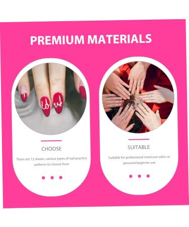 DOITOOL 24 Sheets Coloring Exercise Book Clipper Grippers Nail Stamper Manicure Training Kit Nail Hand Practice Nail Art Art Practice Tool Nail Kits Line Drawing Paper Painted White - Buy Online on GoSupps.com