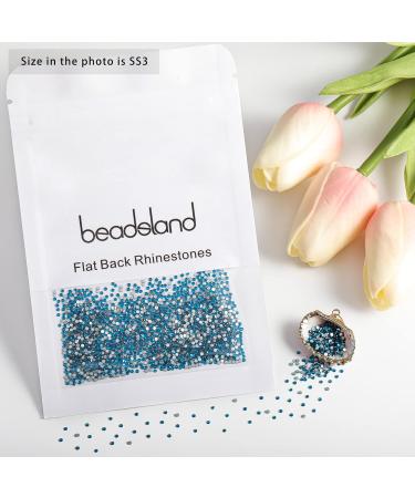 Beadsland 1440 Flat Back Rhinestones - Blue Indicolite SS3 Nail Crystals for DIY Nail Art | High Quality Craft Supplies - Buy Online on GoSupps.com