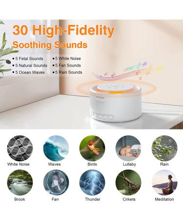 STYFSCP White Noise Machine - 30 Soothing Sounds, USB Adapter, Memory Function - Ideal for Baby, Kids, Adults - Buy Online on GoSupps.com