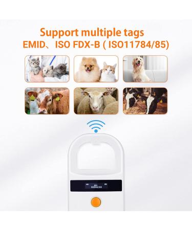 Tera Pet Microchip Reader Scanner RFID w/ OLED Display - Rechargeable & Portable - Supports EMID FDX-B - For Dog, Cat, Pig - Orange - Buy Online on GoSupps.com