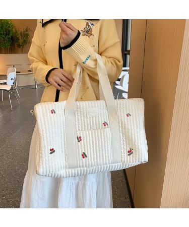 Sonarin Big Capacity Embroidery Baby Diaper Bag - Lightweight Travel Hand Luggage & Shoulder Bag with Cherry Design - Buy Online on GoSupps.com