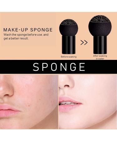 Mushroom Head Foundation & Air Cushion CC Cream Set - Long Lasting Moisturizing Concealer with Makeup Sponge | Ivory & Ivory White - International Shipping - Buy Online on GoSupps.com
