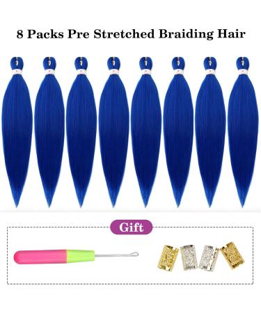 Beyond Beauty 8 Packs Pre Stretched Braiding Hair Synthetic Yaki EZ Braiding Coi Leray Braids Knotless Braiding Hair Extensions Pre Stretched Hot Water Setting Crochet Braids 26Inch(Blue) 8Packs-26Inch Blue - Buy Online on GoSupps.com