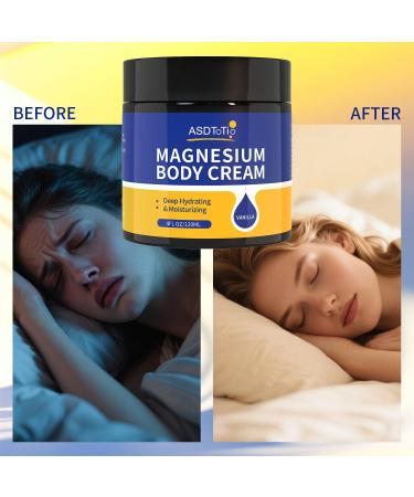 ASDToTio Magnesium Cream for Sleep Support & Muscle Comfort Deep Relaxation Nighttime Lotion with Coconut Oil & Vanilla for Skin Hydration Calming Body Cream for Men & Women - Buy Online on GoSupps.com