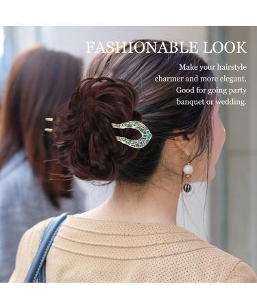 LALAFINA Hair Styling Accessories Hair Styling Accessories U- Shaped Hairpins hair styling clips Crystal Hair Clip Double Prong Hair Pin Stick Vintage Metal Hair Metal Chopsticks Metal Chopsticks - Buy Online on GoSupps.com