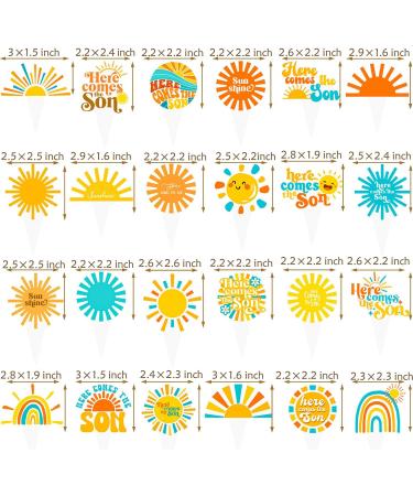 Here Comes the Sun Cupcake Toppers 48Pcs Sunshine Party Cupcake Picks Sun Themed Birthday Party Decorations Here Comes the Son Cake Picks for Sunshine first Baby Shower Supplies - Buy Online on GoSupps.com