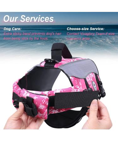 Vivaglory Reflective Dog Rescue Vest with Removable Front-Wheel Drive - Camo Pink L (63-78cm) for Swimming & Boating - Buy Online on GoSupps.com