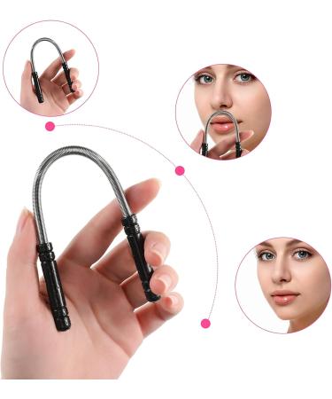 2-Piece Facial Hair Remover Spring for Women and Men - Remove Hair from Upper Lip, Chin, Cheeks, and Neck - Eyebrow Face Epilator Threading Tool (Black Rose Red) - Buy Online on GoSupps.com