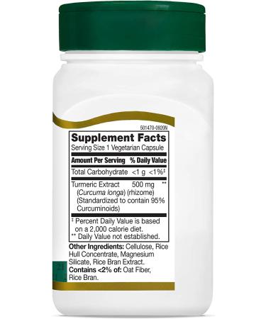 21st Century Curcumin 95 - 500mg - 45 Vegetarian Capsules for Health & Wellness - Buy Online on GoSupps.com