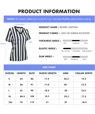 Buy Women's Referee Jersey - Official Black & White Striped Shirt with Zipper Collar | V-Neck Ref Outfit - International Shipping Available - Buy Online on GoSupps.com