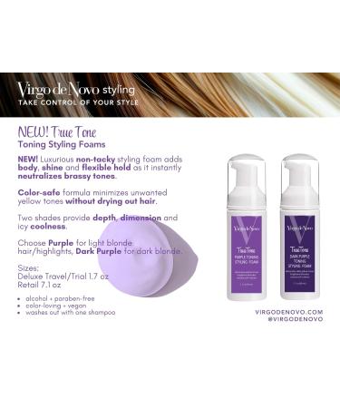True Tone Purple Toning & Styling Foam - Brightens Blondes - Removes Yellow & Brassy Tones On Bleached Blonde Or Highlighted Hair - Adds Body - 1.7 oz 1.7 Fl Oz (Pack of 1) - Buy Online on GoSupps.com