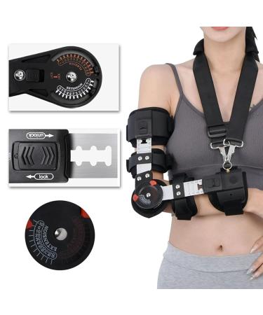 Buy SFKLYU Hinged Elbow Brace - Adjustable Post Surgery Support & Immobilizer for Injury Recovery - Left Arm Sling - Buy Online on GoSupps.com