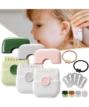 Cohbskj Trimpocket Hair Trimmer/Comb Kids Trim Pocket Comb Split Ends Hair Trimmer Baby Hair Trimmer Comb 2 in 1 Bangs Hair Trimmer Dual-Side Design Blades Replaceable (3PCS-C)