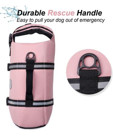 Vivaglory Ripstop Dog Rescue Vest - Improved Buoyancy & Visibility for Small to Medium Dogs | Cherry Blossom Pink XL (78-96cm) - Buy Online on GoSupps.com