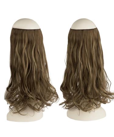 Feshfen Secrets: Invisible Synthetic Hair Extensions - Long Corrugated 45 cm Brown & High Blond for Women - Buy Online on GoSupps.com