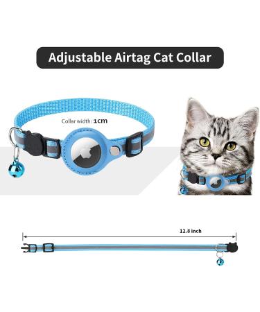 KOLACEN Reflective AirTag Cat Collar GPS Cat Collar with Adjustable AirTag Holder Bell Breakaway Buckle Compatible with Apple AirTag Anti-Lost Cat Tracker Collar for Cats Kittens Small Dogs (Blue) - Buy Online on GoSupps.com