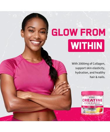 OFFPTE Creatine for Women 5000mg Creatina Monohidratada Gummies with Collagen & BCAAs for Muscle Recovery Energy & Skin Chewable Post-Workout Supplement Sugar-Free No Bloating 4 Gummies Per Day - Buy Online on GoSupps.com