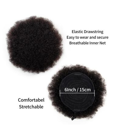 Kids Hair Puff 4 Inch Drawstring Ponytail Pack of 2 - Natural Black Afro Puff for Black Women and Kids - Human Hair Mini Afro Puffs - Buy Online on GoSupps.com
