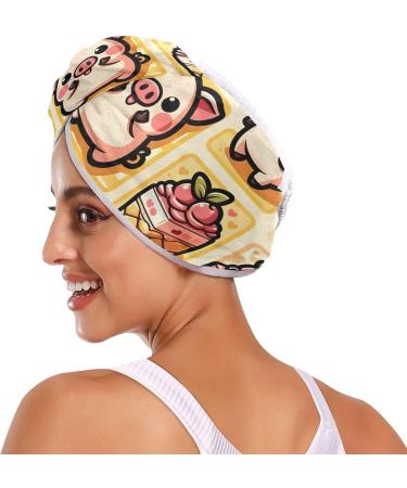 Super Absorbent Cute Pig Hair Towel 2 Pack - Quick Dry Hair Turbans for Women & Girls | International Shipping - Buy Online on GoSupps.com