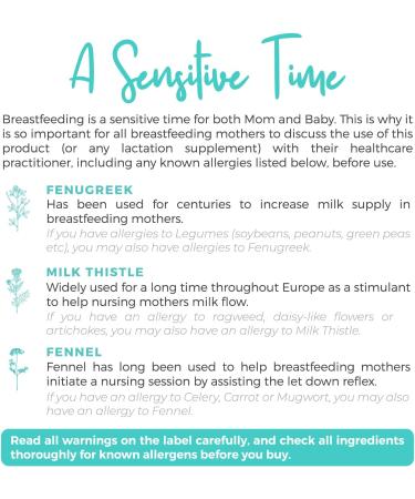 Organic Lactation Supplement | Herbal Breastfeeding Support for Mothers | Fenugreek, Fennel & Milk Thistle | Increase Milk Supply | 60 Vegan Capsules - Buy Online on GoSupps.com