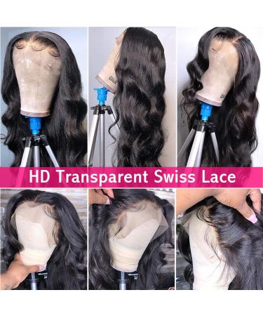 24 Inch Body Wave Lace Front Wig for Black Women - Brazilian Human Hair, Pre-Plucked, Glueless with Baby Hair, Natural Color - Buy Online on GoSupps.com