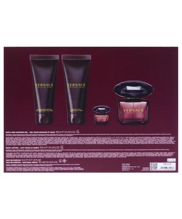Versace Crystal Noir by Versace for Women 4 Piece Set Includes: 3.0 oz Eau de Parfum Spray + 3.4 oz Bath and Shower Gel + 3.4 oz Body Lotion + 0.17 oz Eau de Parfum 1 Fl Oz (Pack of 1) - Buy Online on GoSupps.com