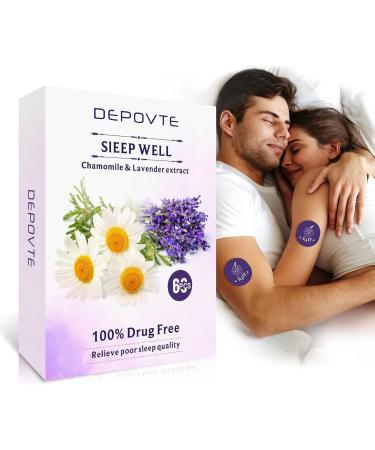 DEPOVTE Sleep Patches 60pcs Lavender and Chamomile Extra Strength Overnight Application (M Chamomile) Chamomile 0.02 g (Pack of 59)