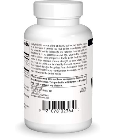 Source Naturals Vitamin D-3 1000 IU - Bone & Immune Health Support - 90 Capsules - Buy Online on GoSupps.com
