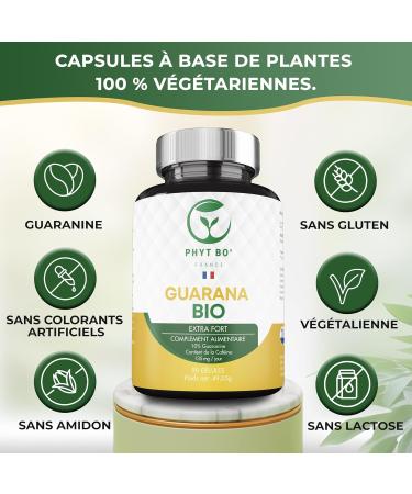 Guarana Bio Compl ment Alimentaire 90 G lules - Cure 30-45 Jours - Effet Stimulant et Revigorant - Br le Graisse Extra Fort - Gelules pour nergie et Vitalit Quotidienne - Buy Online on GoSupps.com