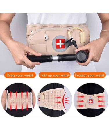 Writing-Sized Decompression Back Belt | Lumbar Support for Pain Relief & Injury Prevention | Unisex Black Reverse C-Shape - Buy Online on GoSupps.com