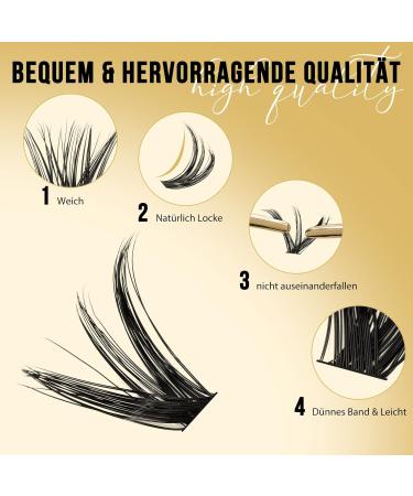 Buy Individual Eyelash Extensions - 320 Stacks 50D C Curl 12-18mm | DIY Reusable Cluster Lashes - Buy Online on GoSupps.com