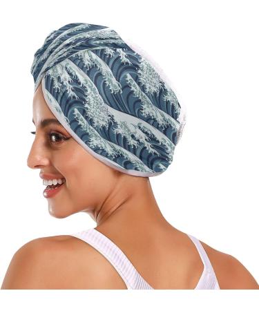 Wave Dry Hair Cap Set - 2 Piece Quick Drying Towel with Button Headband | Super Absorbent & Soft for Easy Use Perfect for International Shipping - Buy Online on GoSupps.com